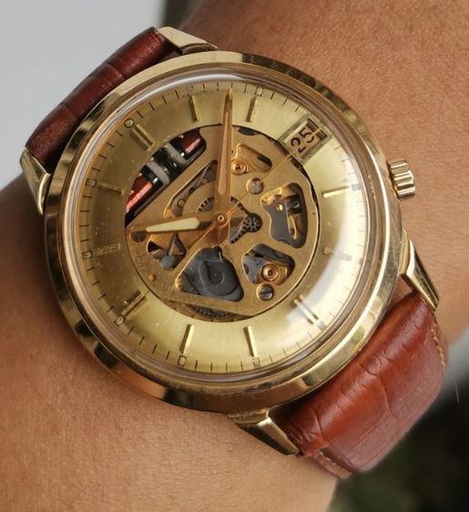นาฬิกา Vintage Bulova Accutron​ Spaceview18k Solid​ Gold​ ระบบ Quartz Tuning Fork หายากมาก ราคาดีที่สุดในโลกครับ รูปที่ 5