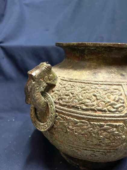 หม้อ มังกร สองหู สัมฤทธิ์ สะสมA19 รูปที่ 8