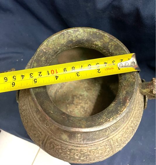 หม้อ มังกร สองหู สัมฤทธิ์ สะสมA19 รูปที่ 14