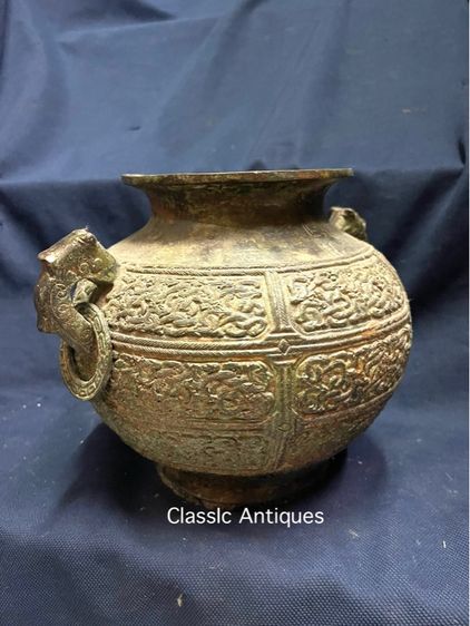 หม้อ มังกร สองหู สัมฤทธิ์ สะสมA19 รูปที่ 7