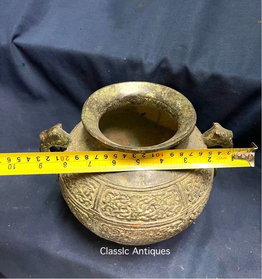 หม้อ มังกร สองหู สัมฤทธิ์ สะสมA19 รูปที่ 16