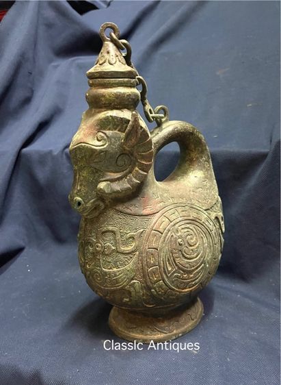 หม้อน้ำ หัวแกะ สัมฤทธิ์ สะสมA16 รูปที่ 2