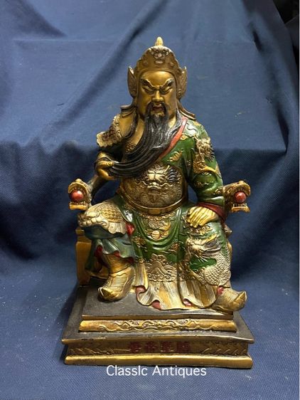 เทพเจ้ากวนอู ทองเหลืองลงยา สะสมA2 รูปที่ 2