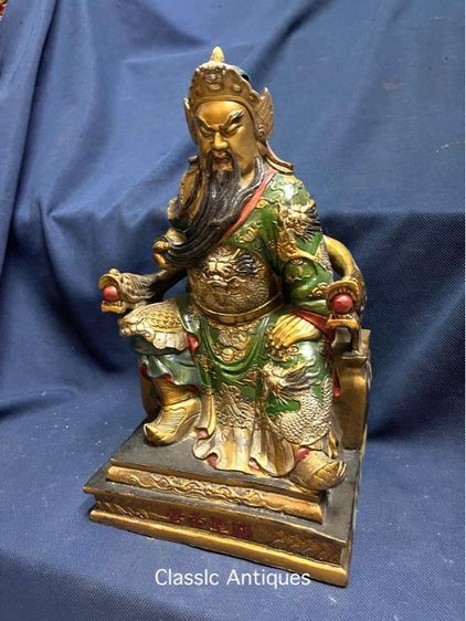 เทพเจ้ากวนอู ทองเหลืองลงยา สะสมA2 รูปที่ 3