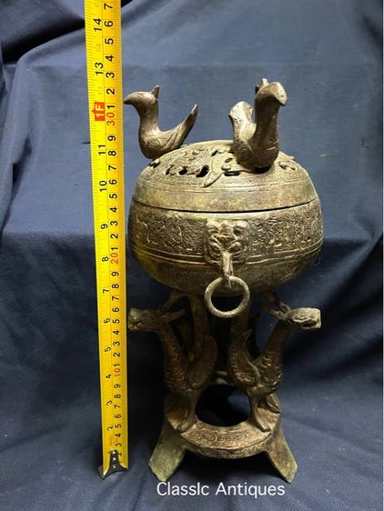 กระถางกำยาน สามขา สัมฤทธิ์ สะสมA10 รูปที่ 17