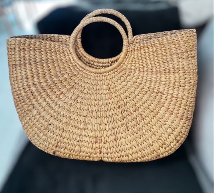 หญิง น้ำตาล อื่นๆ อื่นๆ กระเป๋าสานสไตล์ญี่ปุ่น ทรงครึ่งวงกลม