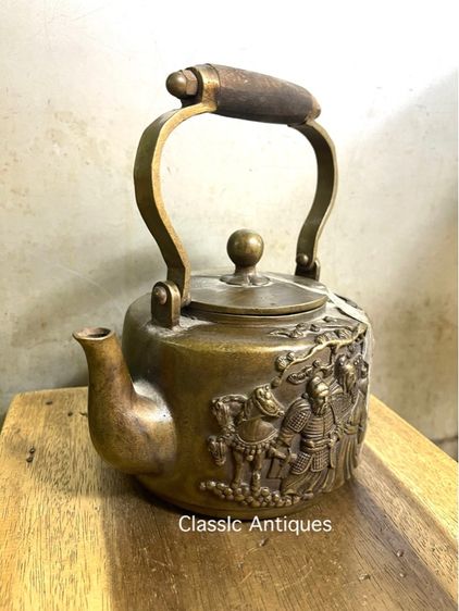 กาน้ำชา ลายพลลบ ทองเหลืองสะสม รูปที่ 5