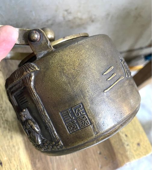 กาน้ำชา ลายพลลบ ทองเหลืองสะสม รูปที่ 11