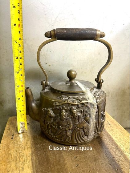 กาน้ำชา ลายพลลบ ทองเหลืองสะสม รูปที่ 13