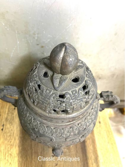 กระถางกำยาน มังกร ทองเหลืองสะสม รูปที่ 7