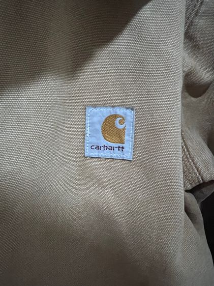 เสื้อแจ็กเก็ต Carhartt ผ้าแคนวาสบุข้างในสีแดง รูปที่ 11