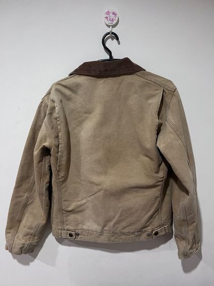 เสื้อแจ็กเก็ต Carhartt ผ้าแคนวาสบุข้างในสีแดง รูปที่ 9