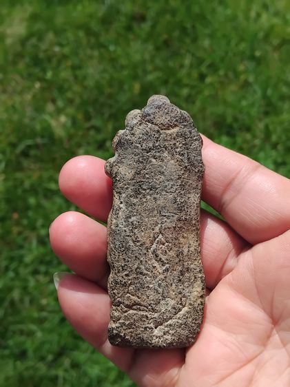 พระนาคปรก กรุนาดูน พิมพ์ใหญ่ มีกริ่ง อายุ 1,200 ปี ศิลปทวาราวดี ยุคปลาย กรุสามต้นยาง อ.นาดูน จ.มหาสารคาม เนื้อดินเผาออกสีเขียว เนื้อดินหยาบ  รูปที่ 2