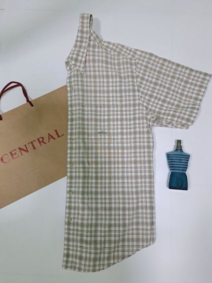 เสื้อเชิ้ตแขนสั้นลายสก๊อตสีน้ำตาล แบรนด์  NEWBURY‼️ รูปที่ 2