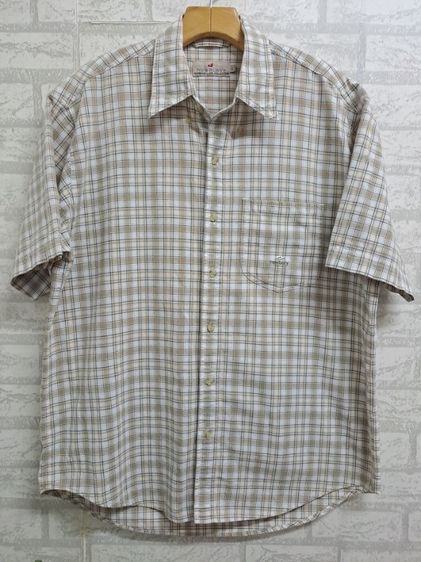 เสื้อเชิ้ตแขนสั้นลายสก๊อตสีน้ำตาล แบรนด์ NEWBURY‼️