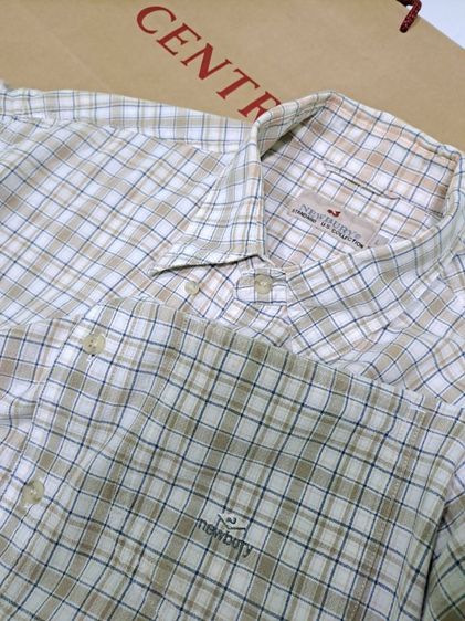 เสื้อเชิ้ตแขนสั้นลายสก๊อตสีน้ำตาล แบรนด์  NEWBURY‼️ รูปที่ 4