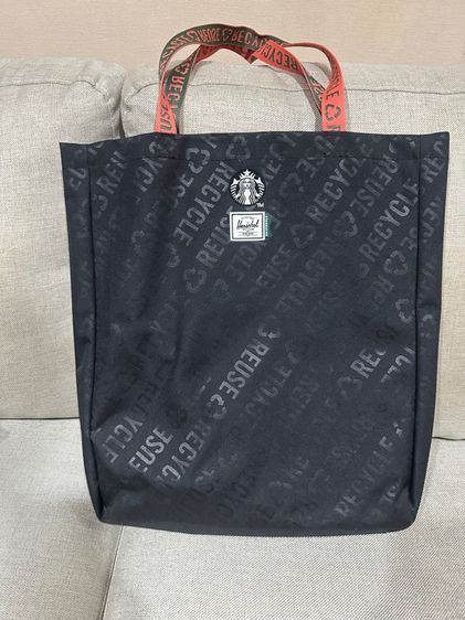 ไม่ระบุ ดำ โพลีเอสเตอร์ กระเป๋าทรง Tote Starbucks Herschel Limited Edition 