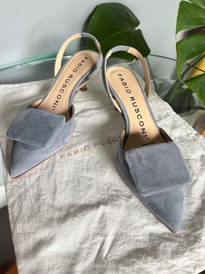 รองเท้าส้นสูง ฟ้า หนังแท้ UK 2.5 | EU 35 | US 4.5 🩵 รองเท้าหนัง Suede จาก FABIO RUSCONI แบรนด์เนมแท้จากอิตาลี