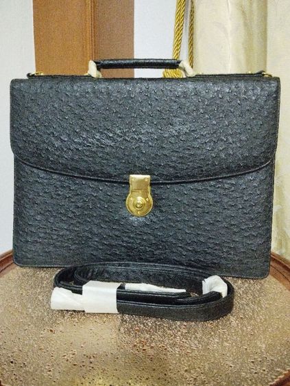 กระเป๋าเอกสารหนังนกกระจอกเทศแท้