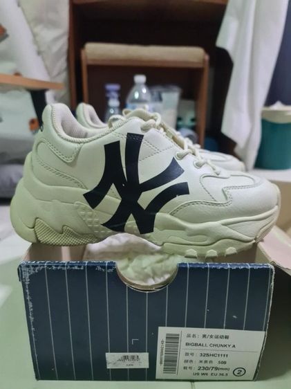 รองเท้า MLB Big Ball Chunky A New York Yankees Beige รูปที่ 5