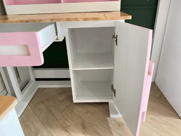 เตียงสองชั้น 4 ฟุต สำหรับเด็ก พร้อมตู้เสื้อผ้า สีขาว,ชมพู รูปที่ 12