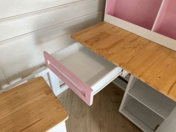 เตียงสองชั้น 4 ฟุต สำหรับเด็ก พร้อมตู้เสื้อผ้า สีขาว,ชมพู รูปที่ 11