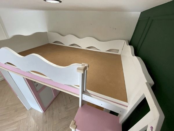 เตียงสองชั้น 4 ฟุต สำหรับเด็ก พร้อมตู้เสื้อผ้า สีขาว,ชมพู รูปที่ 18