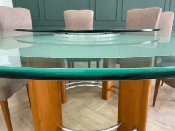 ชุดโต๊ะอาหาร 8 ที่นั่ง กระจกทรงกลม พร้อมจานหมุนตรงกลาง รูปที่ 12