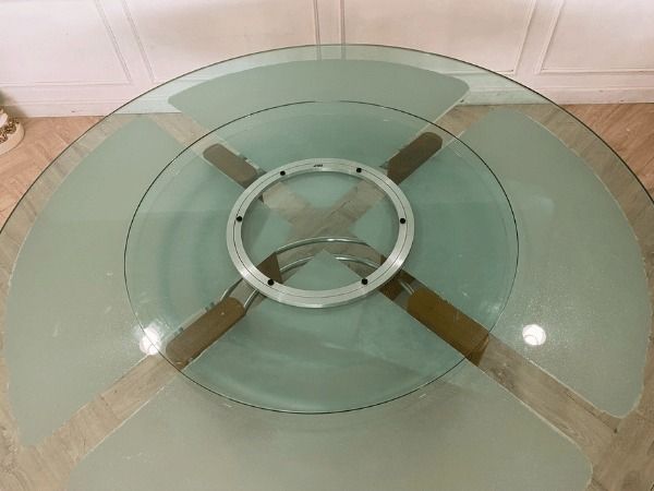 ชุดโต๊ะอาหาร 8 ที่นั่ง กระจกทรงกลม พร้อมจานหมุนตรงกลาง รูปที่ 14