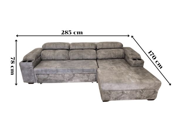 โซฟาเบด 3 ที่นั่ง เบาะหนัง สีเทา รูปที่ 16