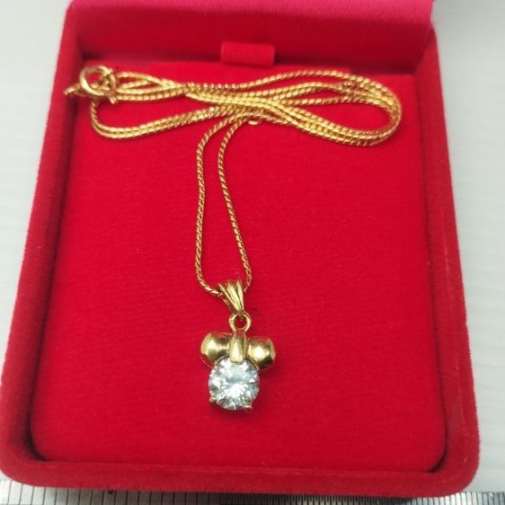 🔖สร้อยพร้อมจี้ เพชรเหลี่ยมสวย สีทองสดไม่มีเฟด งานจากญี่ปุ่น รูปที่ 5