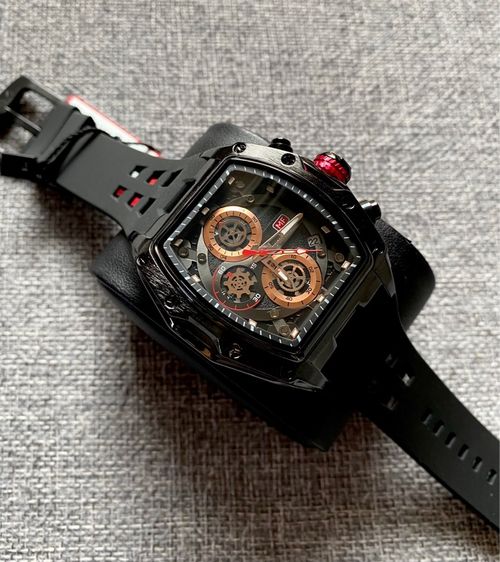 ดำ อื่นๆ นาฬิกาสปอร์ต โครโนกราฟ จับเวลา สายซิลิโคน