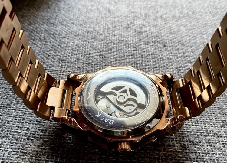 นาฬิกาหน้าปัดออกแบบพิเศษ ระบบออโต้ สายสแตนเลส รูปที่ 8