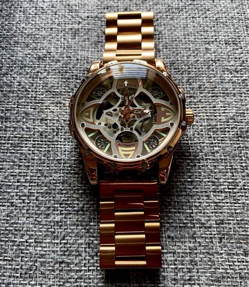 นาฬิกาหน้าปัดออกแบบพิเศษ ระบบออโต้ สายสแตนเลส รูปที่ 3