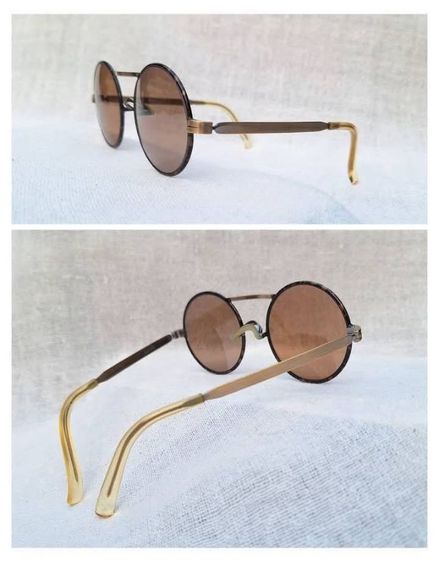 สุดยอดหัตถศิลป์แว่นตาโดยช่างฝีมือแห่งกรุงโตเกียว  GROOVER กรูฟเวอร์ ซีรีส์ที่โด่งดังที่สุด โมเดลอาร์ติสท์ หยดน้ำ–กลม ไททาเนียมบริสุทธ์–สีทองโบราณ เลนส์กระจกพระเจ้า CARL ZEISS JENA Germany...Authentic GROOVER SPECTACLES Handcrafted in Japan รูปที่ 14