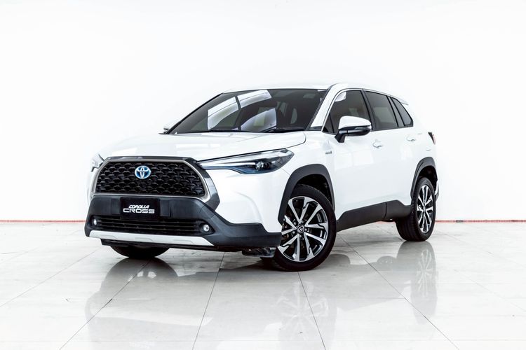 รถ Toyota Corolla Cross 1.8 Hybrid Premium สี ขาว