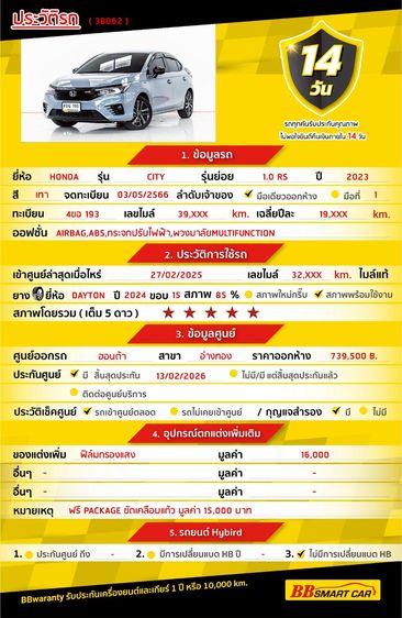 Honda City 2023 1.0 RS Sedan เบนซิน ไม่ติดแก๊ส เกียร์อัตโนมัติ เทา รูปที่ 2