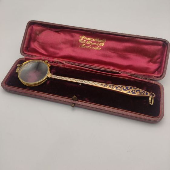 แว่นตาโบราณ แว่นดูโอเปร่า แว่นขยาย โบราณ ยุค 1900s 14K สวยแนว Art deco 