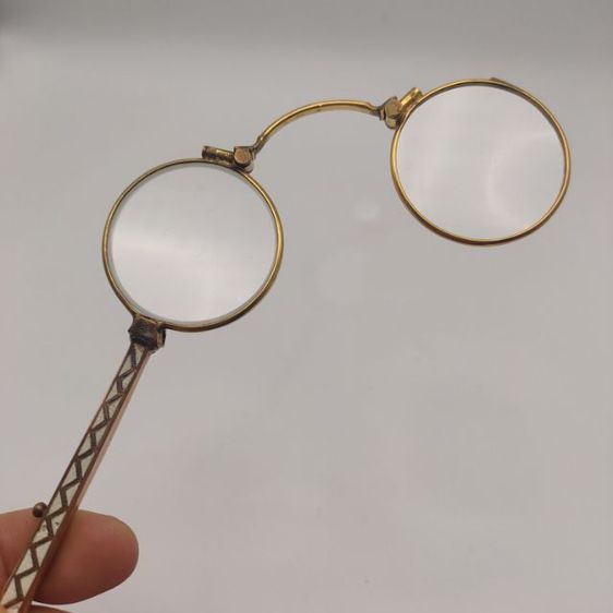 แว่นตาโบราณ แว่นดูโอเปร่า แว่นขยาย โบราณ ยุค 1900s 14K สวยแนว Art deco  รูปที่ 15
