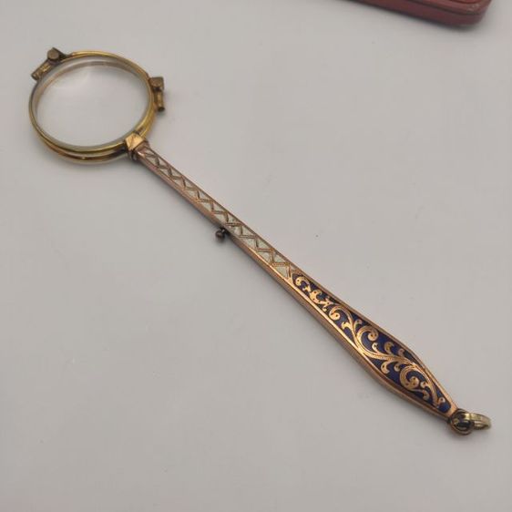 แว่นตาโบราณ แว่นดูโอเปร่า แว่นขยาย โบราณ ยุค 1900s 14K สวยแนว Art deco  รูปที่ 3