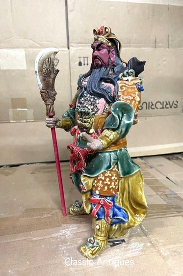 เทพเจ้ากวนอู บัญชาการ เนื้อดินปั้นเก่าสะสม รูปที่ 7