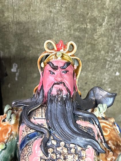 เทพเจ้ากวนอู บัญชาการ เนื้อดินปั้นเก่าสะสม รูปที่ 12