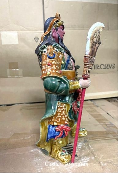 เทพเจ้ากวนอู บัญชาการ เนื้อดินปั้นเก่าสะสม รูปที่ 4