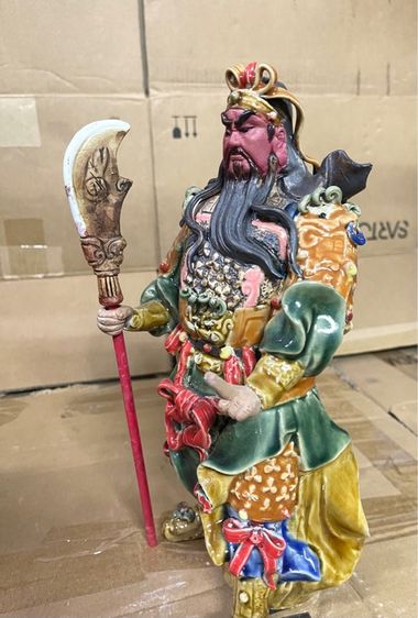 เทพเจ้ากวนอู บัญชาการ เนื้อดินปั้นเก่าสะสม รูปที่ 8