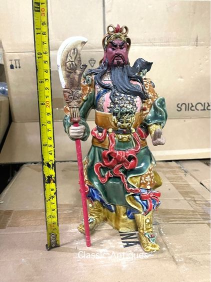 เทพเจ้ากวนอู บัญชาการ เนื้อดินปั้นเก่าสะสม รูปที่ 16