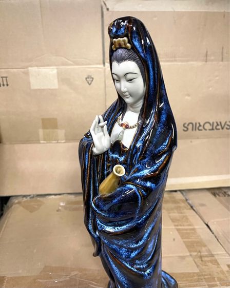 รูปปั้น เจ้าแม่กวนอิม เคลือบสีจูซาสะสม รูปที่ 9