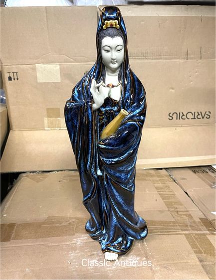 รูปปั้น เจ้าแม่กวนอิม เคลือบสีจูซาสะสม