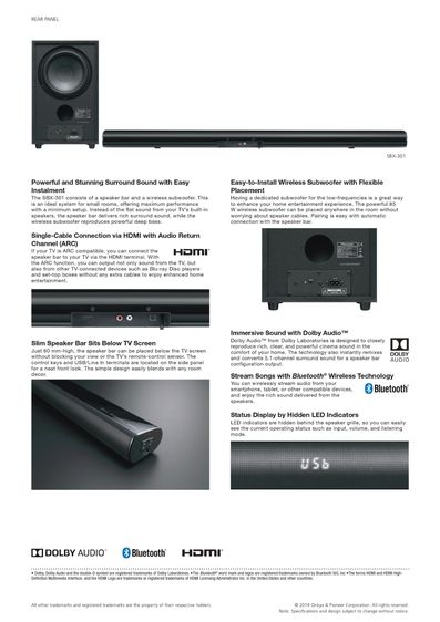 Pioneer SBX-301 Sound bar สภาพใหม่ไม่ได้ใช้งาน รูปที่ 3