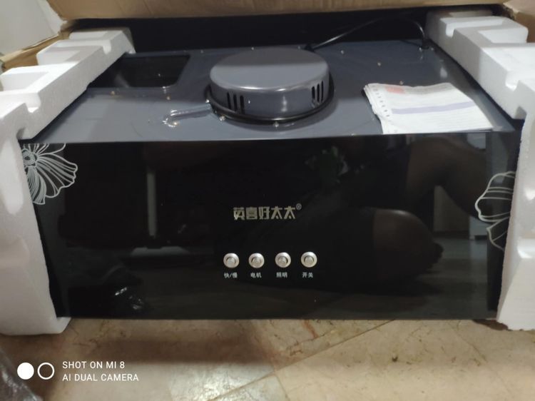 เครื่องดูดควัน kitchen hood ตัวกรองไขมัน พร้อม ท่อลม หน้ากระจก เครื่องดูดควันในครัวของใหม่ รูปที่ 2