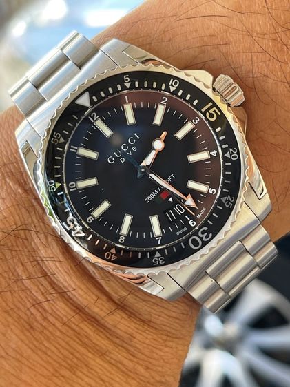 GUCCI Dive 40 mm Black Dial Men's Swiss Quartz Watch YA136301 รูปที่ 14